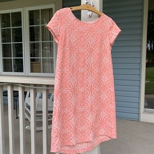 Coral Embroidered Halogen Dress